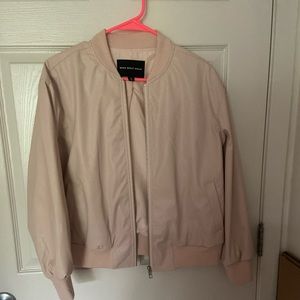Blush faux-leather bomber jacket NWOT